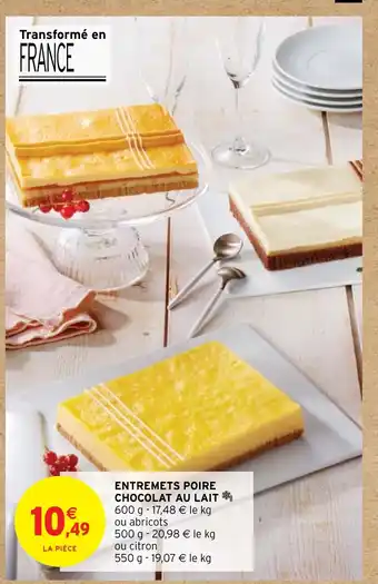 Intermarché Hyper ENTREMETS POIRE CHOCOLAT AU LAIT 600 g offre