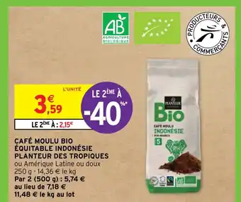 Intermarché Hyper CAFÉ MOULU BIO ÉQUITABLE INDONÉSIE offre