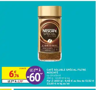 Intermarché Hyper CAFÉ SOLUBLE SPÉCIAL FILTRE NESCAFÉ offre