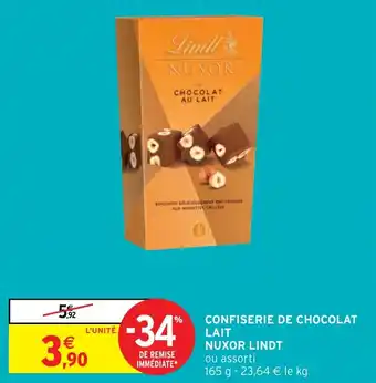 Intermarché Hyper CONFISERIE DE CHOCOLAT LAIT NUXOR LINDT offre