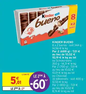 Intermarché Hyper KINDER BUENO offre