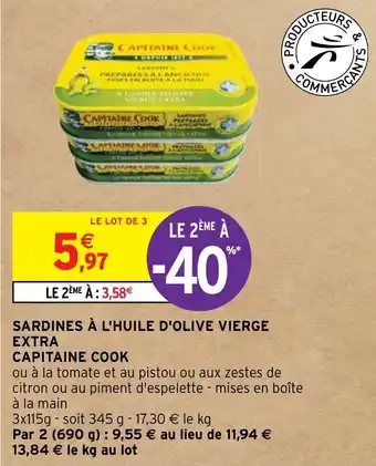 Intermarché Hyper SARDINES À L'HUILE D'OLIVE VIERGE EXTRA offre