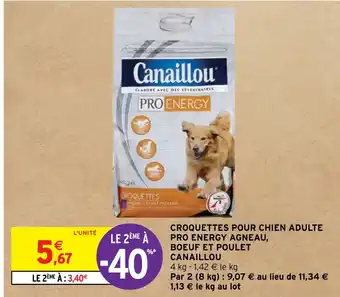 Intermarché Hyper CROQUETTES POUR CHIEN ADULTE PRO ENERGY AGNEAU, BOEUF ET POULET offre