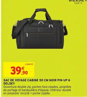 SAC DE VOYAGE CABINE 50 CM NOIR PIN UP 6 DELSEY