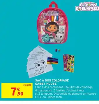Intermarché Hyper SAC À DOS COLORIAGE GABBY HOUSE offre