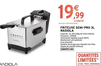 FRITEUSE SEMI-PRO 3L RADIOLA