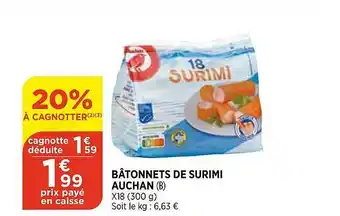 Bi1 Bâtonnets De Surimi Auchan offre