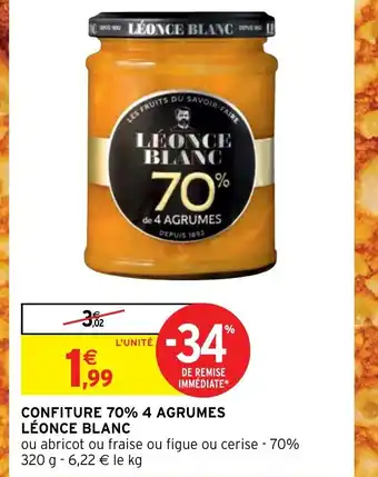 Intermarché Hyper CONFITURE 70% 4 AGRUMES LÉONCE BLANC offre