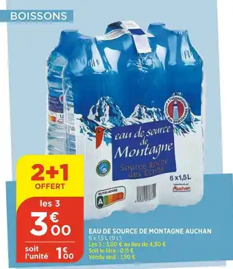 Maximarché Eau De Source De Montagne Auchan offre