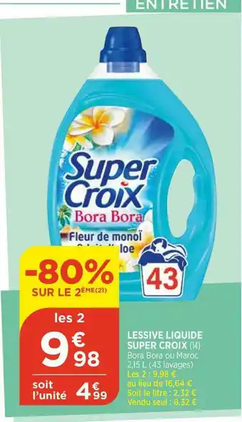 Maximarché Lessive Liquide Super Croix offre