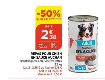 Maximarché Repas Pour Chien En Sauce Auchan offre