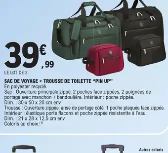 E.Leclerc SAC DE VOYAGE + TROUSSE DE TOILETTE "PIN UP offre