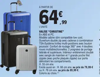 E.Leclerc VALISE "CHRISTINE offre