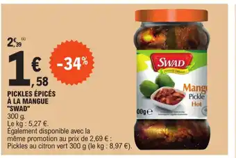 E.Leclerc PICKLES ÉPICÉS À LA MANGUE SWAD offre