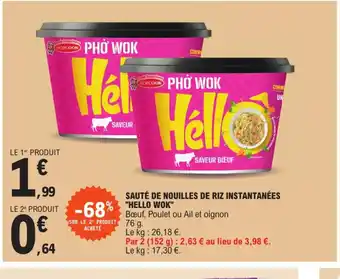 E.Leclerc SAUTÉ DE NOUILLES DE RIZ INSTANTANÉES HELLO WOK offre