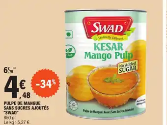 PULPE DE MANGUE SANS SUCRES AJOUTÉS "SWAD"
