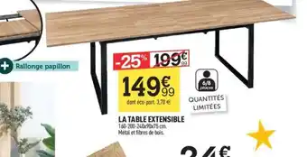 Centrakor LA TABLE EXTENSIBLE offre