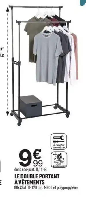 Centrakor LE DOUBLE PORTANT À VÊTEMENTS offre