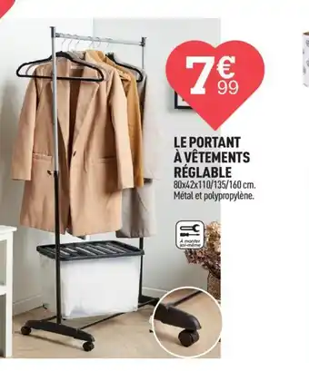 Centrakor LE PORTANT À VÊTEMENTS RÉGLABL offre