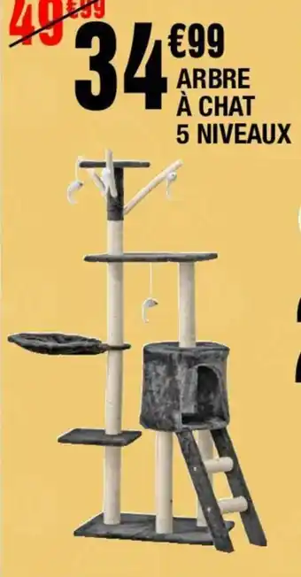 La Foir'Fouille ARBRE À CHAT 5 NIVEAUX BALLES DE TENNIS X3 offre