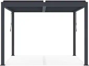 Bricomarché Pergola bioclimatique avec led en aluminium Windsor 3 x 3 - Gris offre