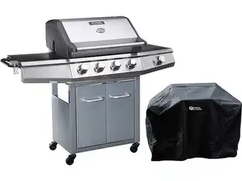 Bricorama Barbecue gaz avec LED Bingo 5 - 5 Brûleurs dont 1 latéral - 15.2kW + Housse protection - Argenté offre