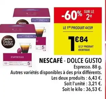 Supeco NESCAFÉ -DOLCE GUSTO Espresso. 88 g. offre