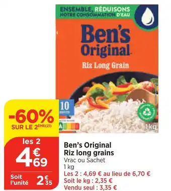 Bi1 Ben's Original Riz Long Grain offre