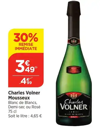 Charles Volner Mousseux Blanc de Blancs, Demi-sec ou Rosé 75 cl