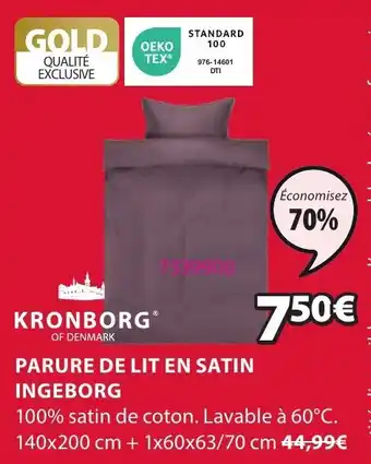 JYSK PARURE DE LIT EN SATIN INGEBORG offre
