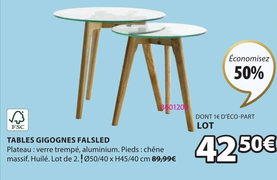 Promo TABLES GIGOGNES FALSLED chez JYSK