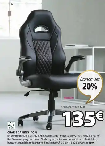 JYSK CHAISE GAMING IDOM offre
