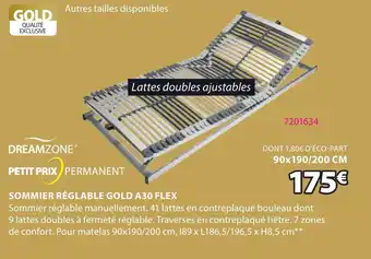 JYSK SOMMIER RÉGLABLE GOLD A30 FLEX offre