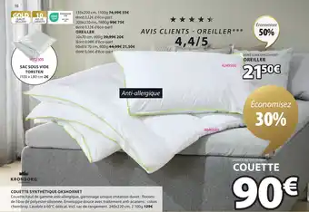 JYSK COUETTE SYNTHÉTIQUE OKSHORNET offre