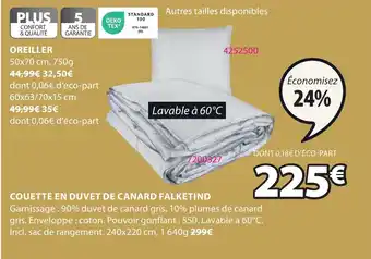 JYSK COUETTE EN DUVET DE CANARD FALKETIND offre