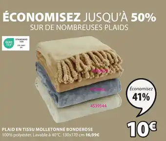 JYSK PLAID EN TISSU MOLLETONNÉ BONDEROSE offre