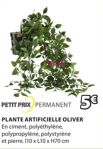 JYSK PLANTE ARTIFICIELLE OLIVER En ciment, polyéthylène, polypropylène, polystyrène et pierre. 110 x L10 x H70 cm offre