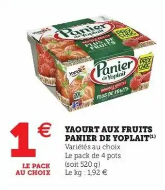 Super U Yaourt aux fruits panier de yoplait offre