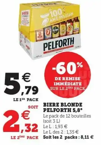 Super U Biere blonde pelforth offre