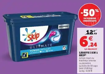 Super U Lessive 3 en 1 skip offre