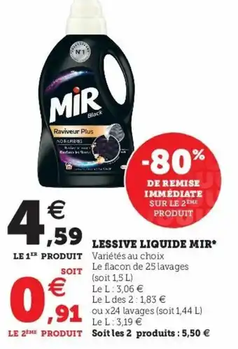 Super U Lessive liquide mir offre