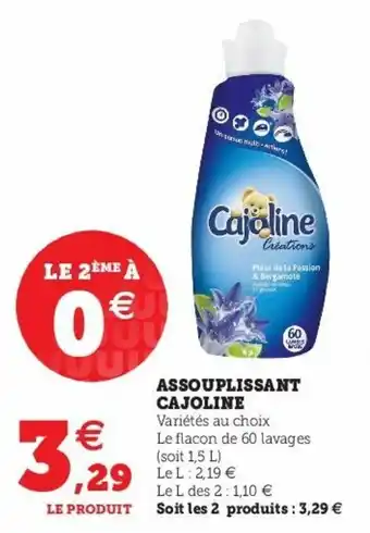Super U Assouplissant cajoline offre