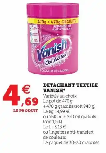 Super U Detachant texile vanish offre