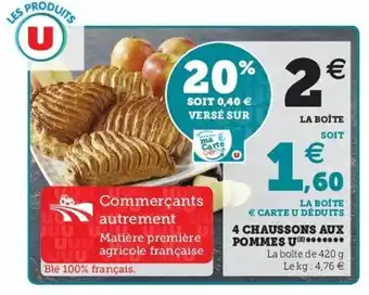 Super U 4 Chaussons aux pommes u offre