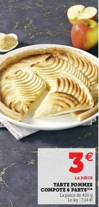 Super U Tarte pommes compote 6 parts offre