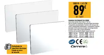 Brico Cash Panneau rayonnant en verre offre