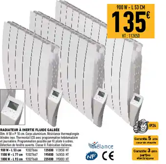 Brico Cash Radiateur à inertie fluide galbée offre