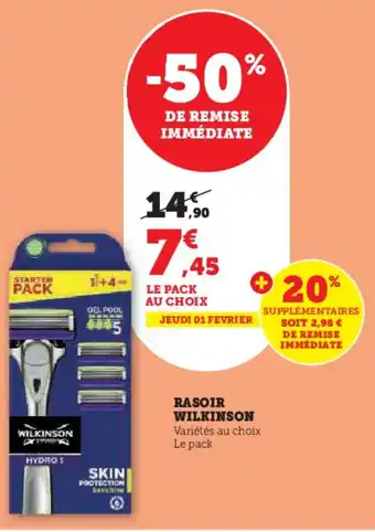 Super U RASOIR WILKINSON offre