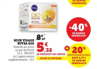 Super U SOIN VISAGE NIVEA Q10 offre