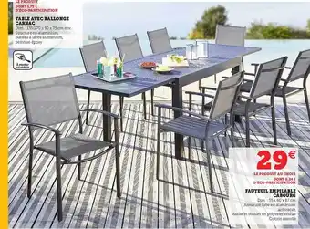 U Express Table Avec Rallonge Carnac, Fauteuil Empilable Cabourg offre